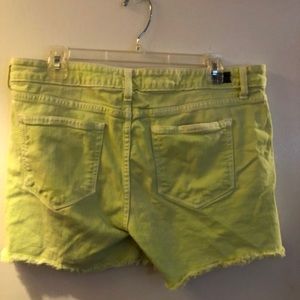 Paige yellow shorts size 32